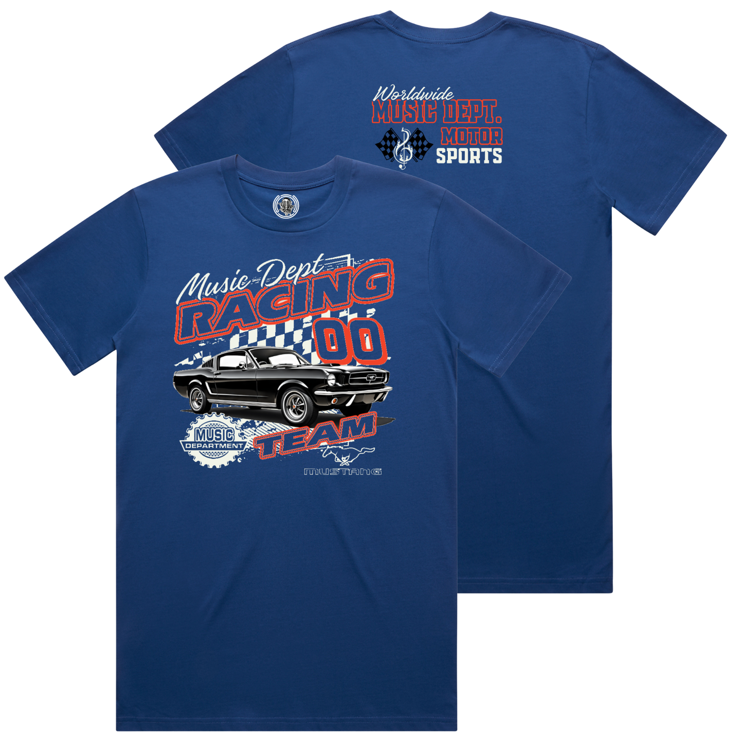 Music Dept. - Motorsports Tee "Team Mustang" - "Liberty Blue"