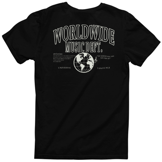 Departamento De Musica Worldwide Tee - "Black/Ivory"