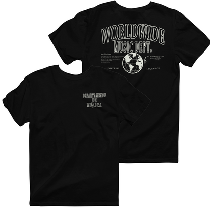 Departamento De Musica Worldwide Tee - "Black/Ivory"