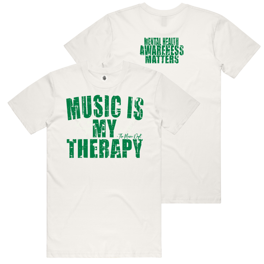 Music is my Therapy - Mental Health Tee - "Natural"
