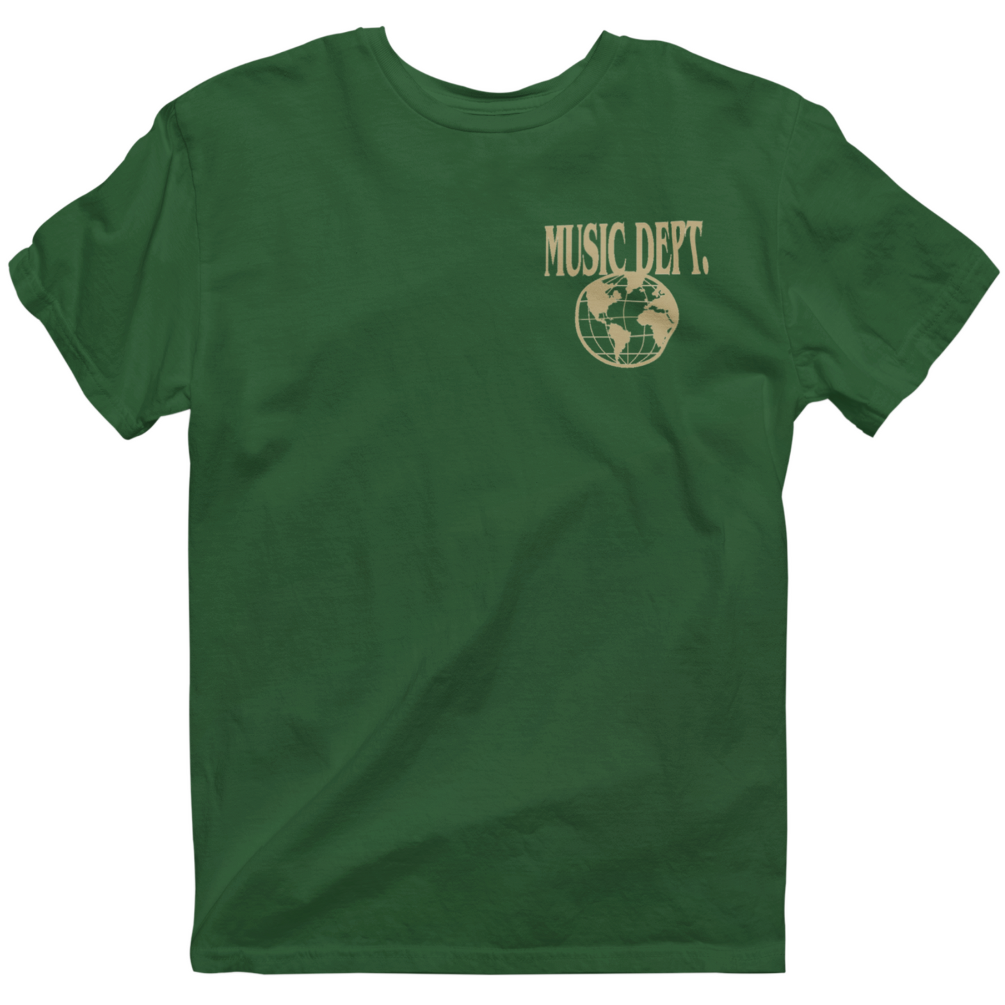 Music Dept. Fire Music Tee - "Forest Green/Gold"