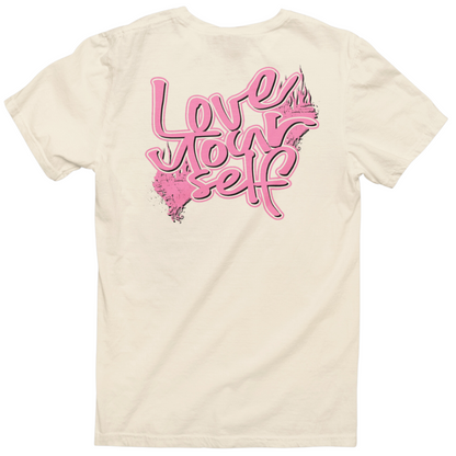 Love Yourself Tee - "Bone/Pink"