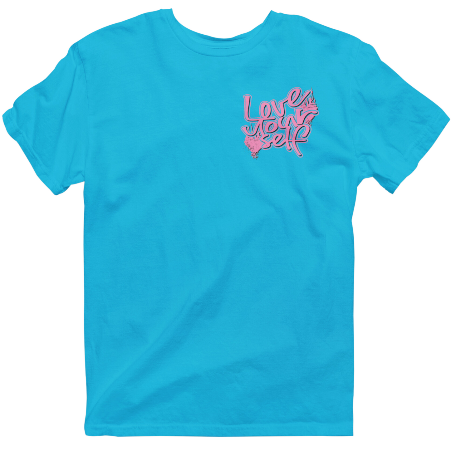 Love Yourself Tee - "Pacific Blue/Pink"