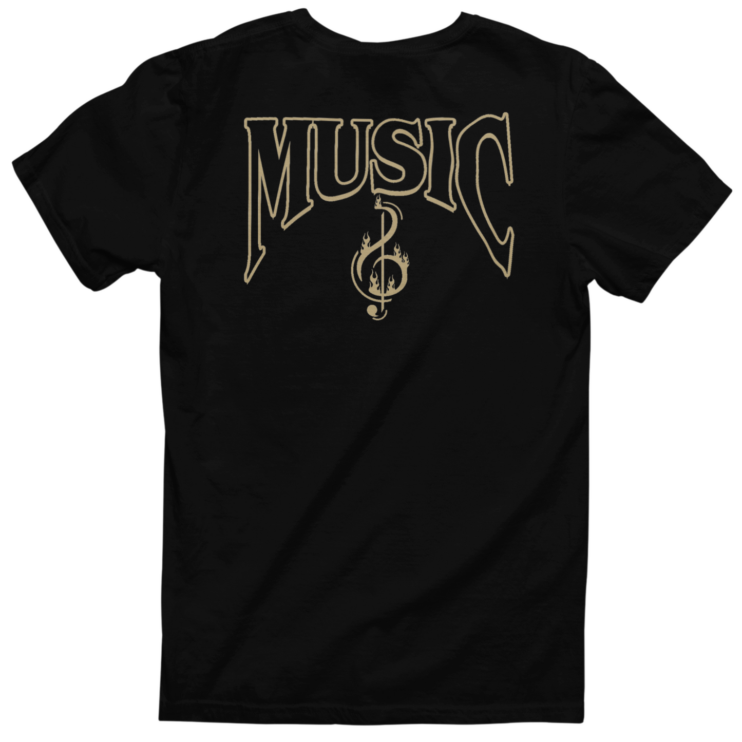 Music Dept. Fire Music Tee - "Black/Gold"