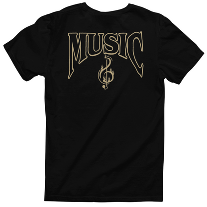 Music Dept. Fire Music Tee - "Black/Gold"