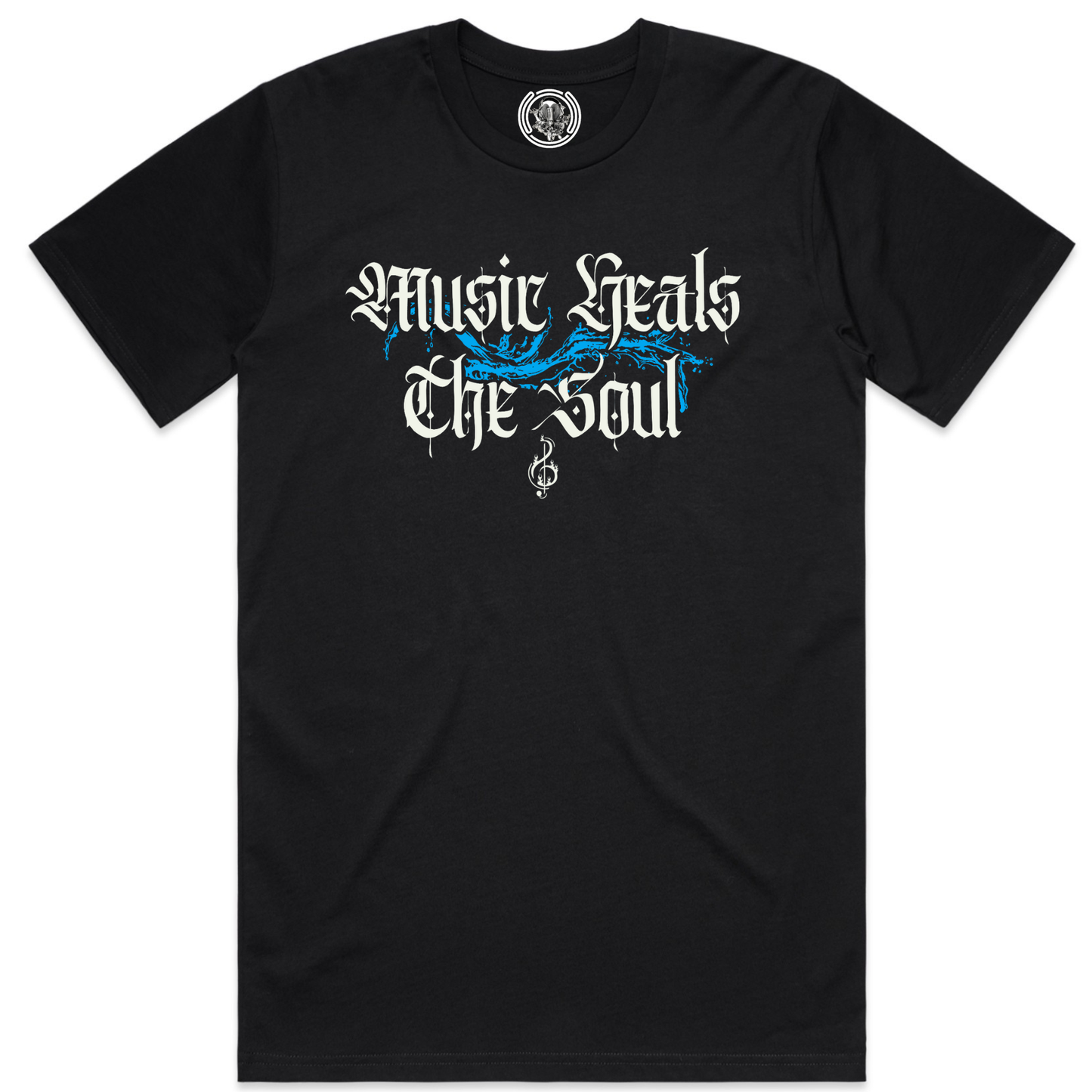 Music Heals the Soul - Watersplash Tee - "Black"