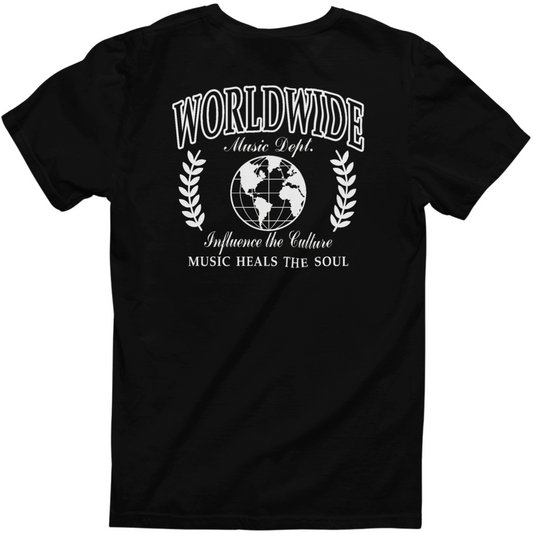 Worldwide Music Dept. - Music Heals the Soul Tee - "Black"