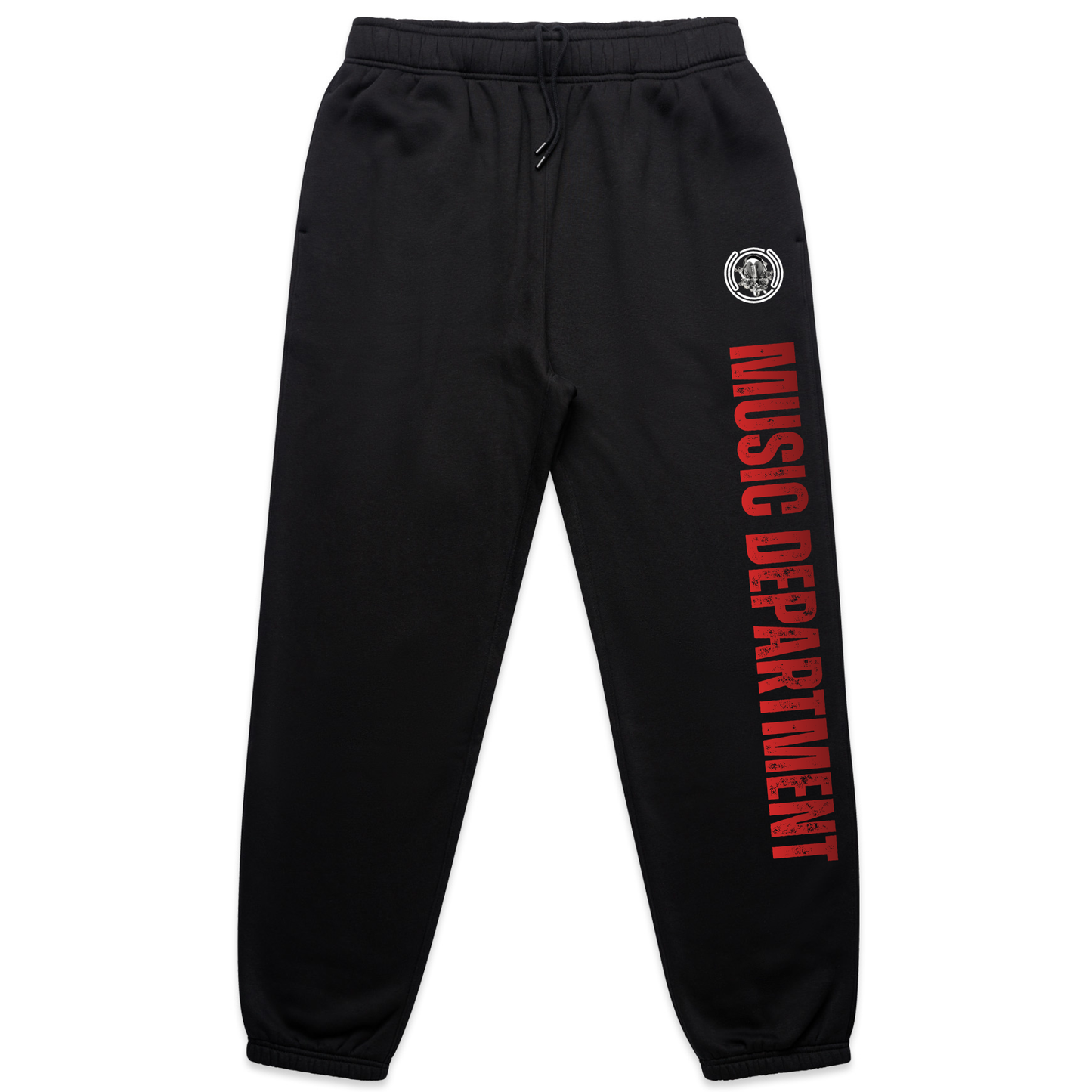 Music Department Distressed Red Sweats - "Black"