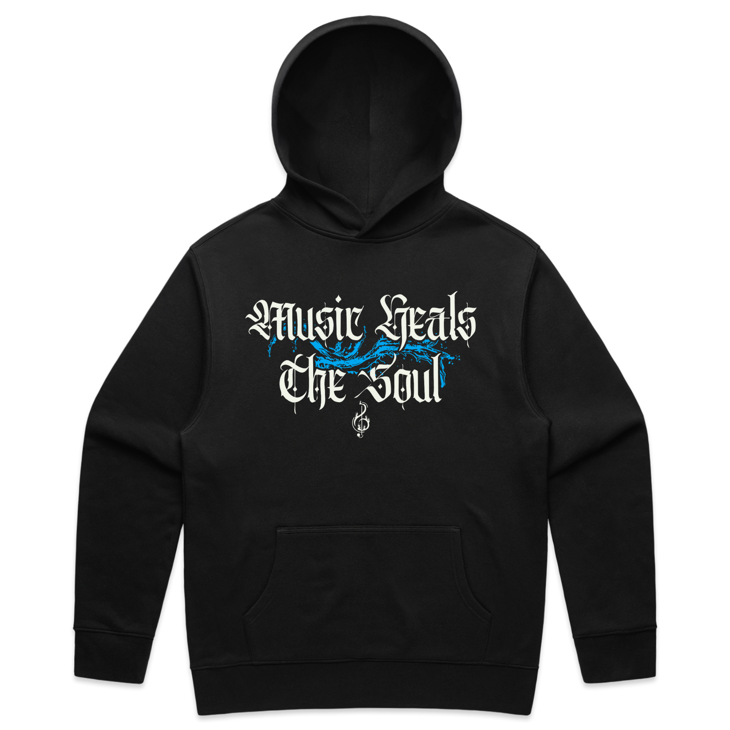Music Heals the Soul Relaxed - Watersplash Hoodie - "Black"