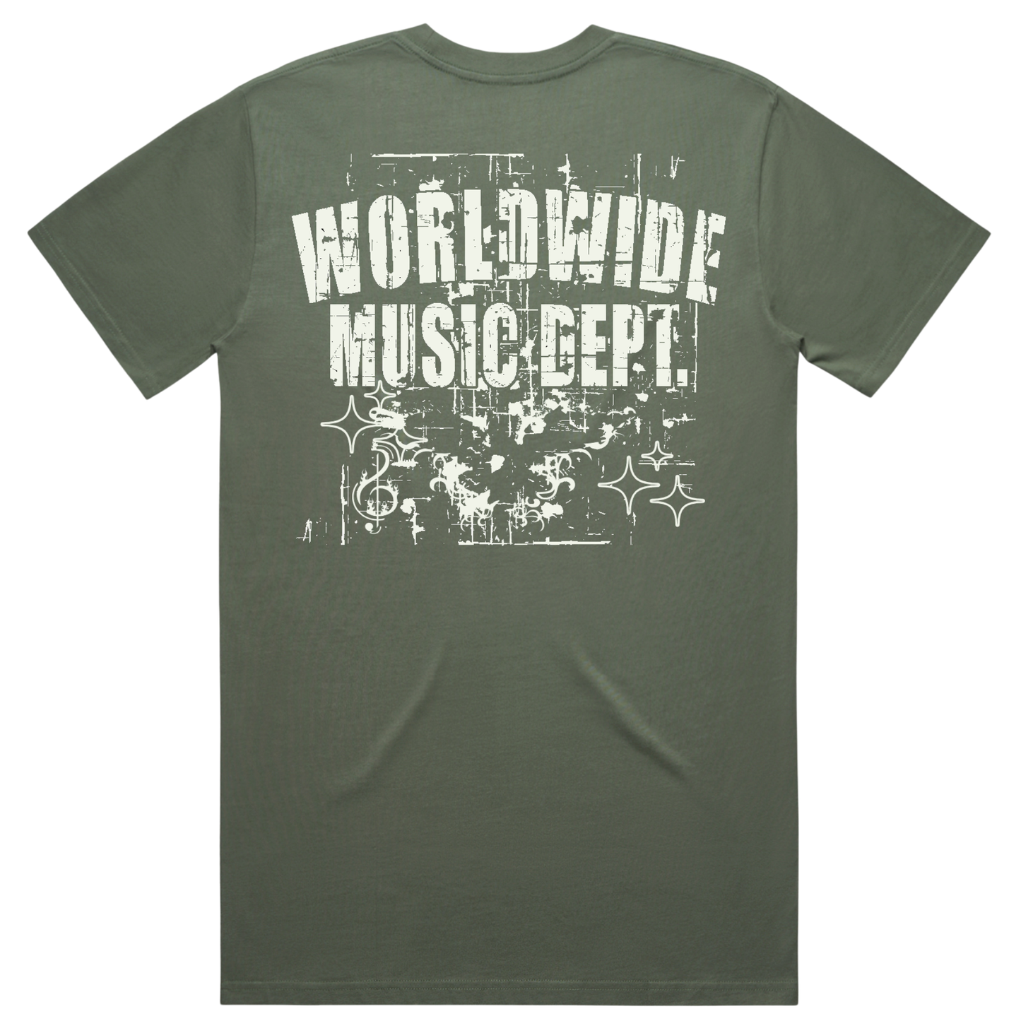 Worldwide Music Dept. - Eagle Splatter Tee - "Cypress Green"