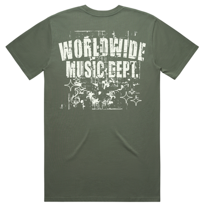 Worldwide Music Dept. - Eagle Splatter Tee - "Cypress Green"