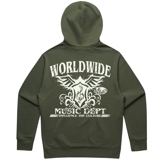 Worldwide Music Dept. - Eagle WIngs Hoodie - "Cypress Green"