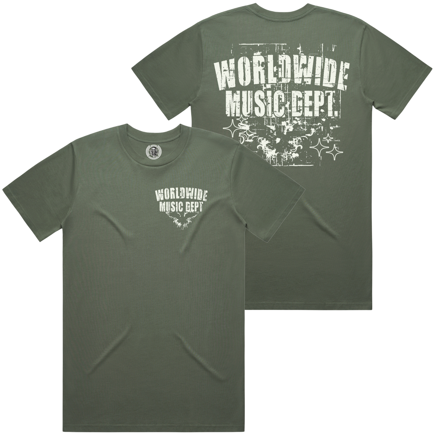 Worldwide Music Dept. - Eagle Splatter Tee - "Cypress Green"
