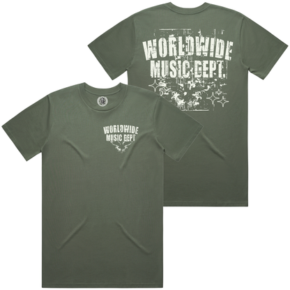 Worldwide Music Dept. - Eagle Splatter Tee - "Cypress Green"