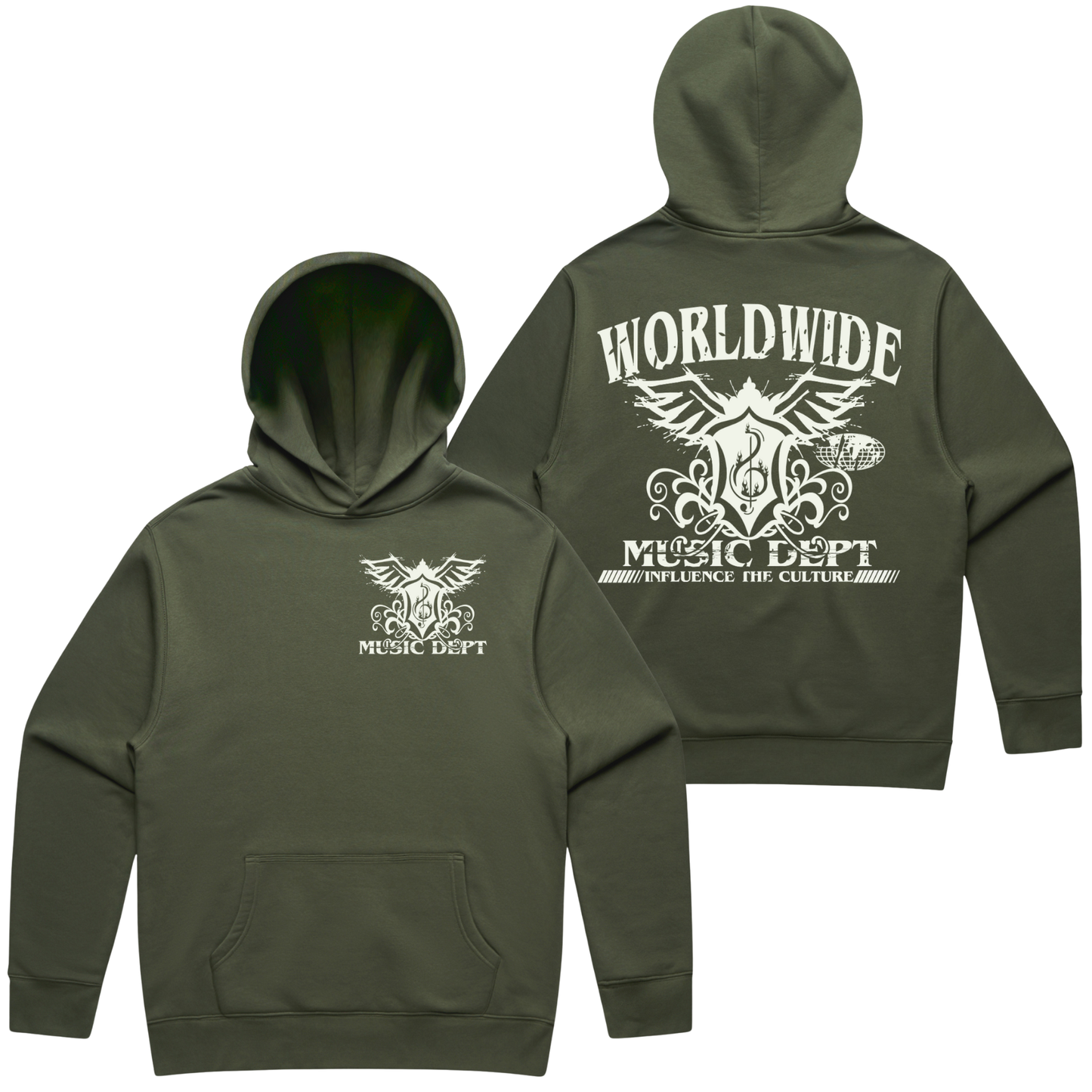 Worldwide Music Dept. - Eagle WIngs Hoodie - "Cypress Green"