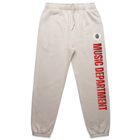 Music Department Distressed Red Sweats - "Bone"