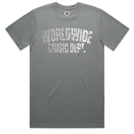 Worldwide Music Dept. Distressed Grey Tee - "Shadow"