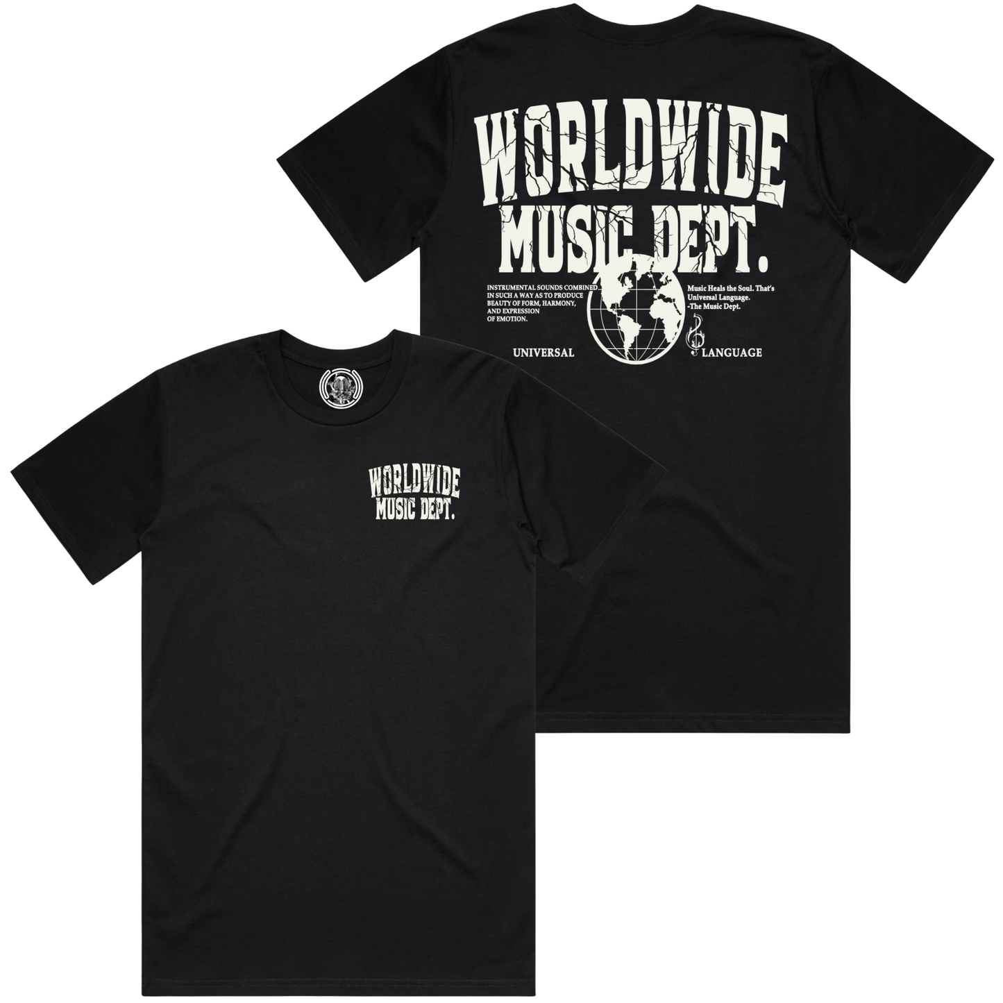 Worldwide Music Dept. Lightning Strikes Tee - "Black"